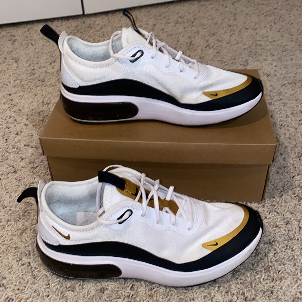 womens white and gold air max